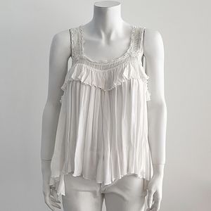 White cotton boho tunic with lace detail